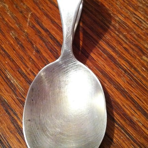 Antique Sterling Silver Baby Spoon with rounded handle