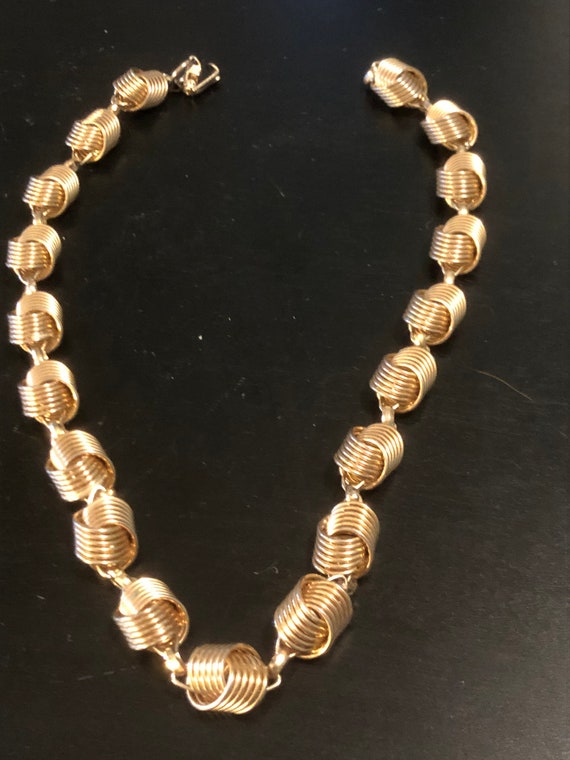 Broken Jewelry - Coro Knotted Goldtone Choker - image 2