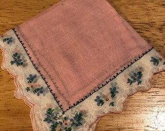 Pink Little Girl's Handkerchief