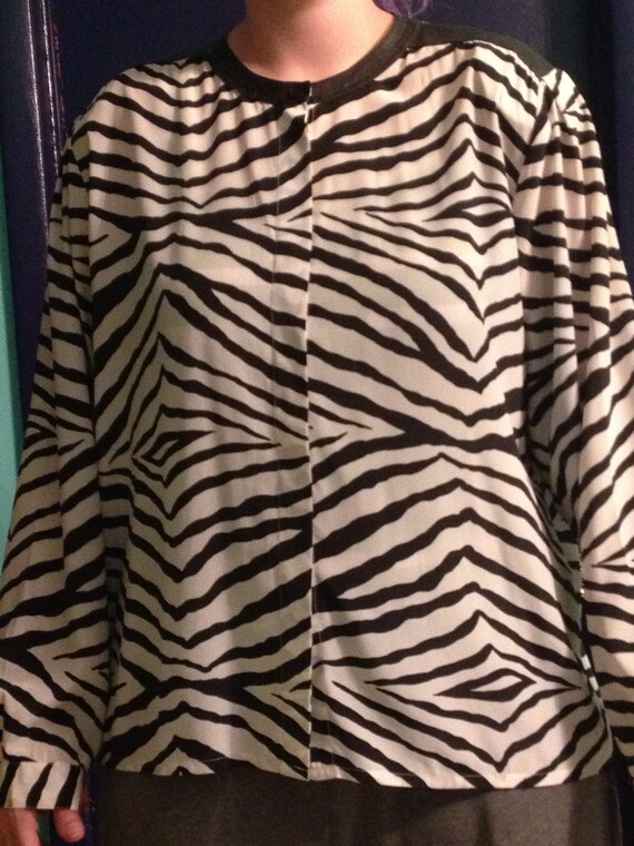 Zebra Striped Blouse - image 3