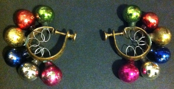 Christmas ornament ball earrings - image 1