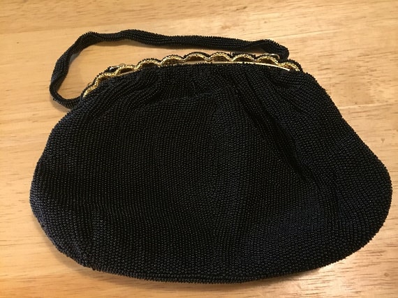 Black Beaded Evening Bag - image 3