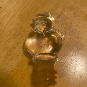 Glass Snowman Bottle Stopper