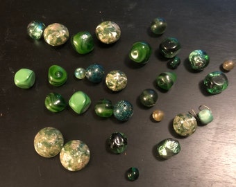 Lot of Blue Green Beads