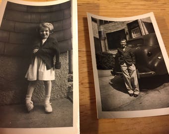 A Young Girl and A Young Boy - Black & White Photos - 1940's