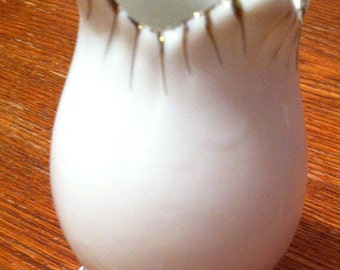 White porcelain mini vase with gold trim