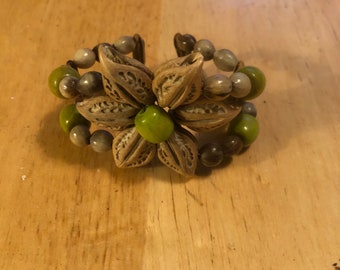 Green & Brown Cuff Bracelet