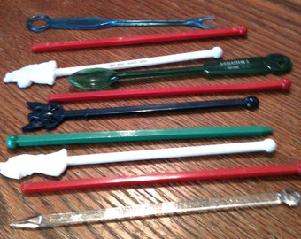 Vintage plastic swizzle sticks