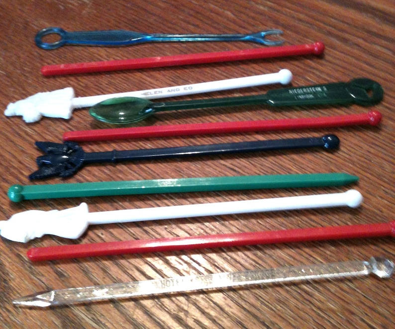 Vintage Plastic Swizzle Sticks Etsy