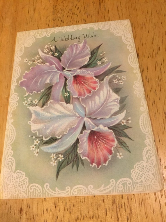 Un Souhait De Mariage Vintage Carte De Voeux Etsy
