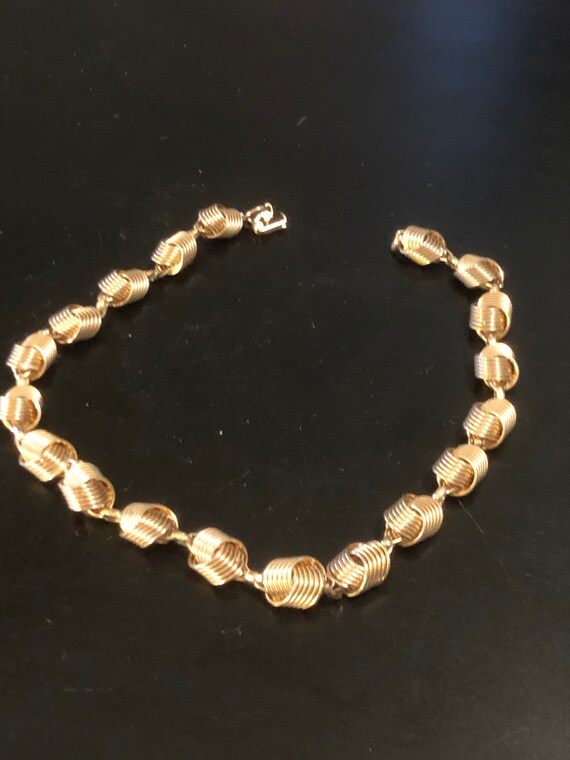 Broken Jewelry - Coro Knotted Goldtone Choker - image 1