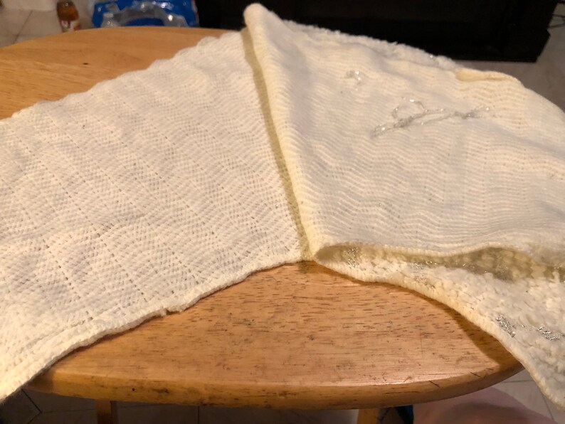 White Knit Shawl with Silver Lame Thread image 5