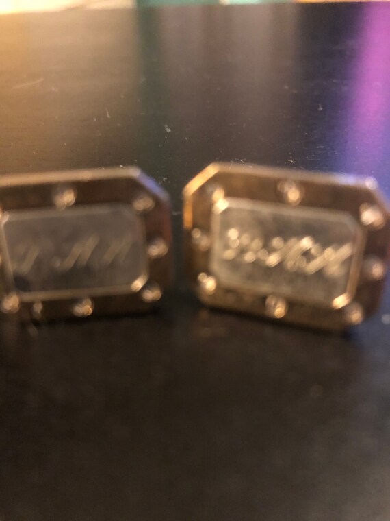 Gold and Silver Initial Cufflinks - image 2