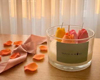 Tulip soy candel with base