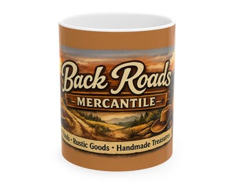 Back Roads Mercantile Logo Mug | Ceramic Coffee Cup