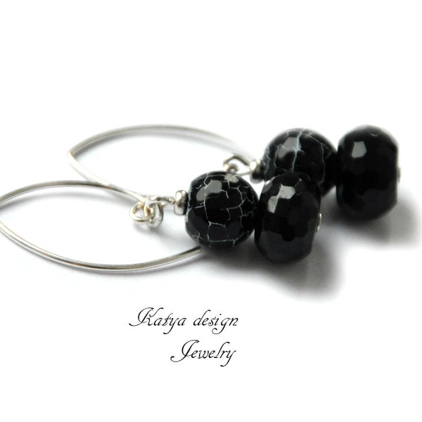 reserved  earrings stones black onyx