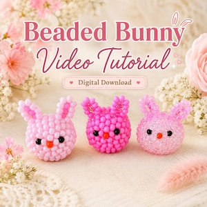 Beaded Bunny Video Tutorial, DIY Seed Bead Rabbit Pattern, Easter Bunny Craft Digital Download