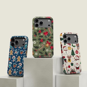 Weihnachten Icon Handyhülle: Weihnachtshülle für iPhone 17 16 15 14 13 12 11 + MagSafe, Samsung Galaxy S25 S26 Ultra, Google Pixel 10 Pro