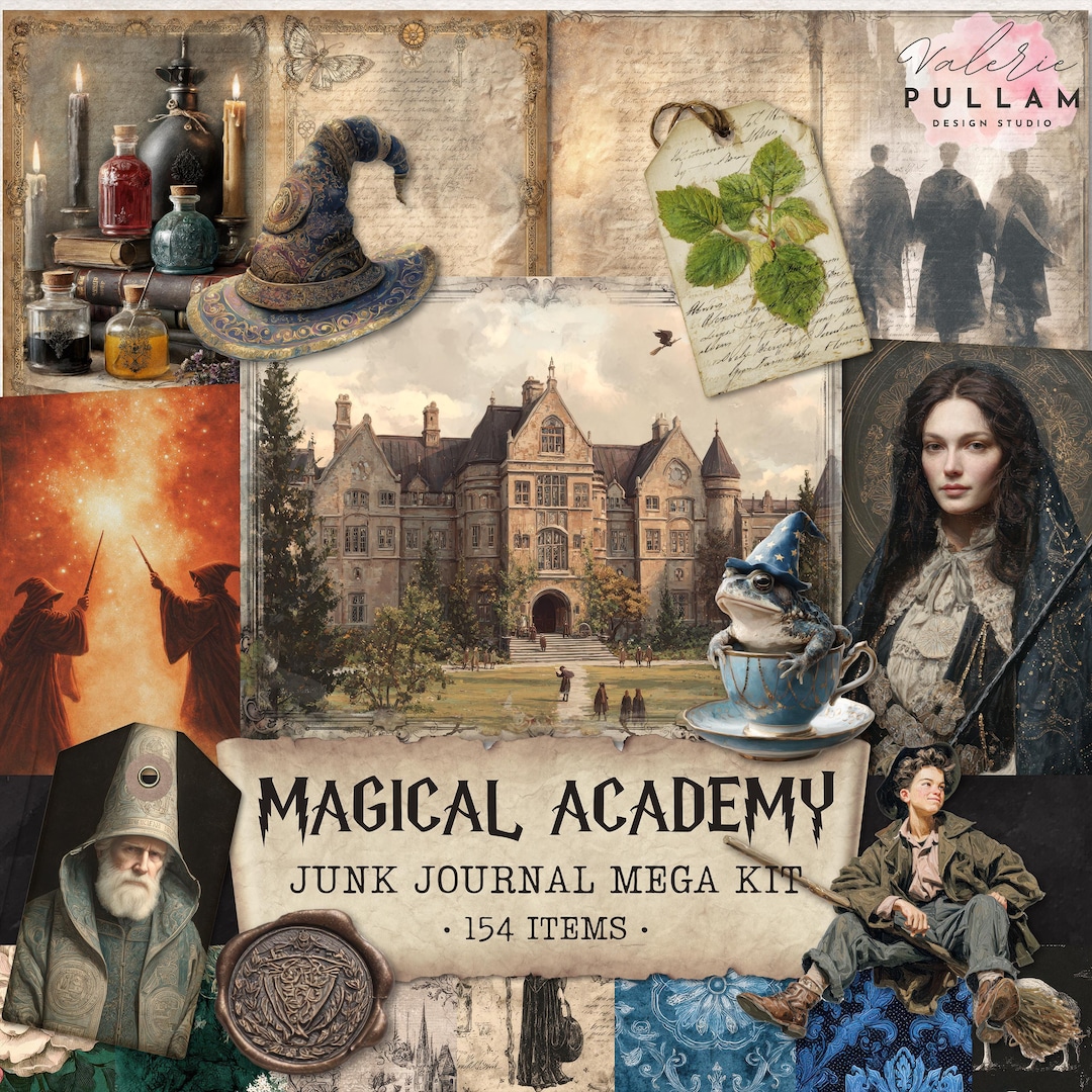 Witch & Wizard School Junk Journal Kit: Magical Academy Ephemera ...