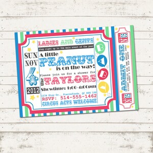 Zirkus-Babyparty-Einladung - Vintage inspiriert / Retro-Zirkus - individuelle, digitale, druckbare Designs