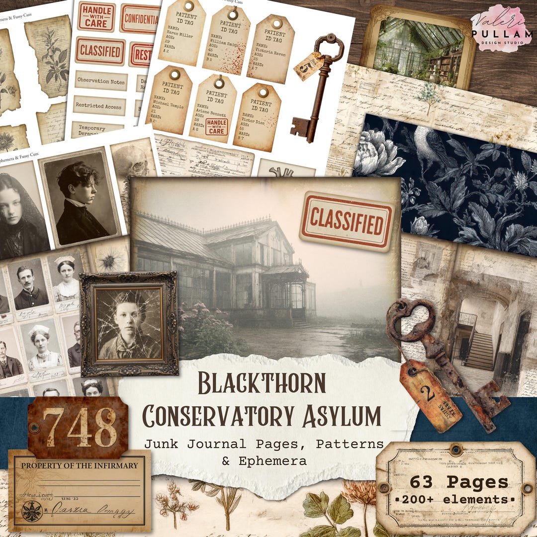 Victorian Asylum Junk Journal Bundle | Gothic Dark Academia Printable ...