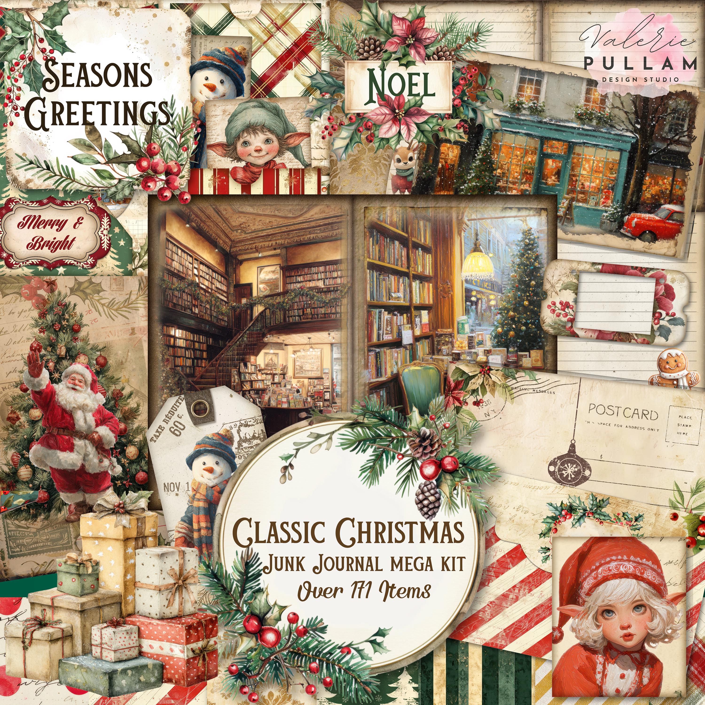 Classic Christmas Junk Journal Bundle | Vintage Holiday Printable Kit ...