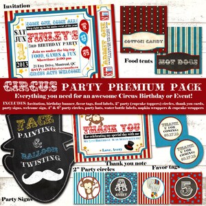 Fête du Carnaval | Fête du cirque | Décorations de fête de carnaval | Cirque de carnaval unisexe | Ensemble de kits | Imprimable | Personnalisé
