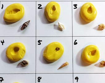 Mini Shell Moulds - Whelk / Twist / Spiral Shells - around 1cm in size - great for jewellery, crafts, clay, resin and more