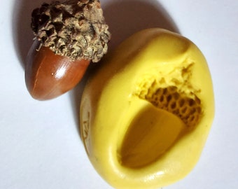 Natural Acorn Nut Mould - Small Craft Mould - Use with silver clay, metal clays, resin, sugarcraft and other crafts