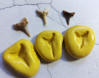 Fossilised Shark Tooth Moulds - Small Craft Mould - Use with silver clay, metal clays, resin, sugarcraft and other crafts