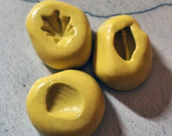 Mini Shell Mould Set - Limpet, Cowrie & Clam Shells - around 1cm in size - great for jewellery, crafts, clay, resin and more