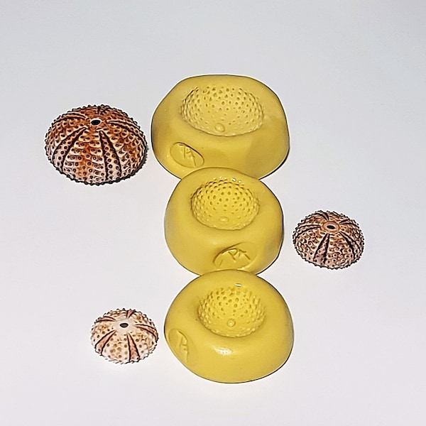 Natural Sea Urchin Moulds - Small Silicone Rubber Craft Mould - Use with silver clay, metal clays, resin, sugarcraft & other crafts