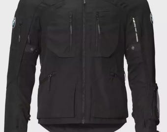 Men's BMW Motorrad Black GS GTx Textile Motorcycle Jacket CE Armoured Waterproof Adventure Touring Jacket