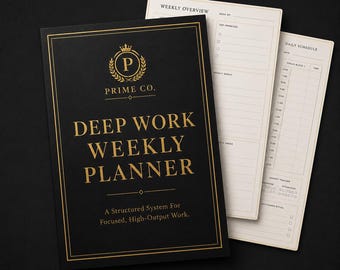 Planificador semanal de trabajo profundo imprimible en PDF / Planificador de enfoque / Horario diario de trabajo profundo / Planificador de bloques de tiempo / Planificador de productividad para trabajo remoto