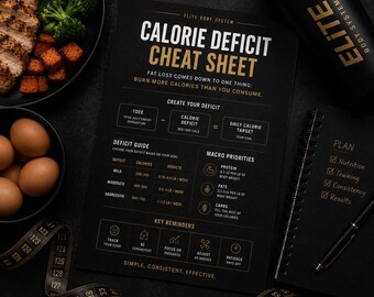 Guía rápida para el déficit calórico: Guía para la pérdida de grasa, calculadora de TDEE (descarga digital)