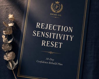 Reinicio de la sensibilidad al rechazo / Plan de reconstrucción de la confianza en 30 días (PDF) / Diario para el exceso de pensamiento / Cuaderno de trabajo para la ansiedad social / Planificador de autoestima
