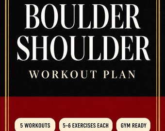 Plan de entrenamiento de hombros Boulder en PDF imprimible. Plan de entrenamiento de gimnasio para hombres. Programa de entrenamiento de hombros.