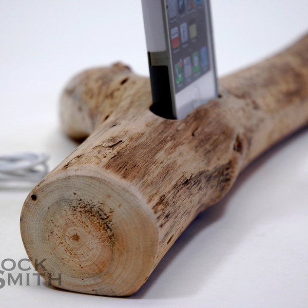 Driftwood iPhone Docking Station