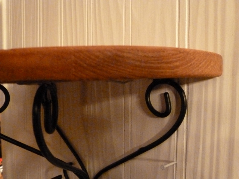 Vintage Shelf Wood Metal Half Round Wall Shelf Scroll Etsy