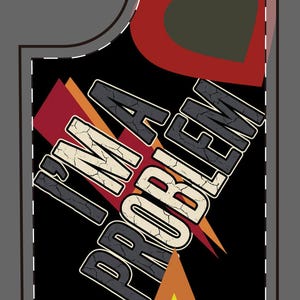 Funda para móvil "Soy un problema" / Diseño retro de estrellas y corazones