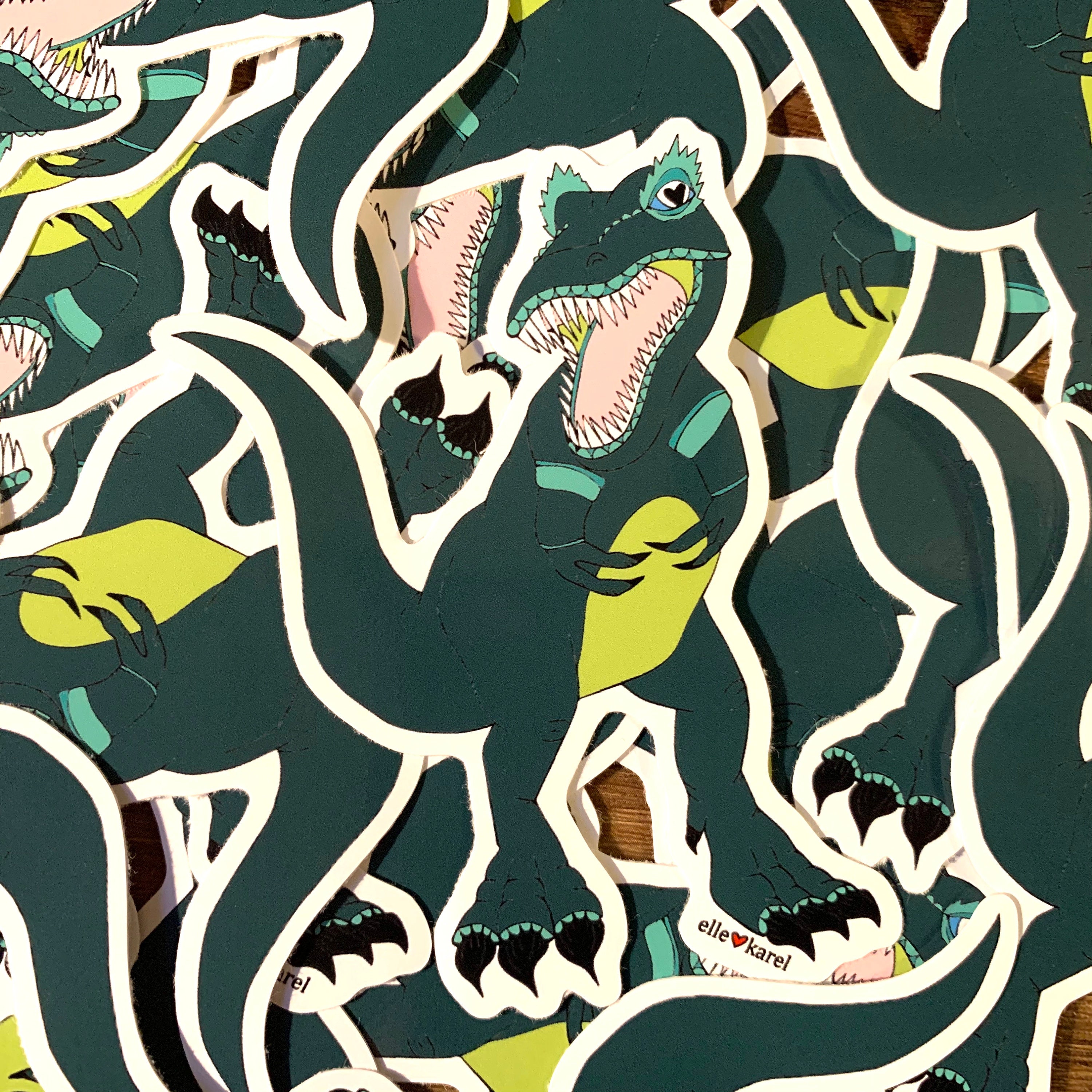 Tyrannosaurus Rex Dinosaur Vinyl Stickers Etsy