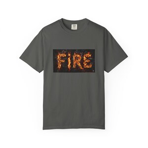Fire Typography Shirt, Flame Letters Tee, Phoenix Spirit T-Shirt, Bold Statement Gift, Dark Aesthetic Lettering Tee
