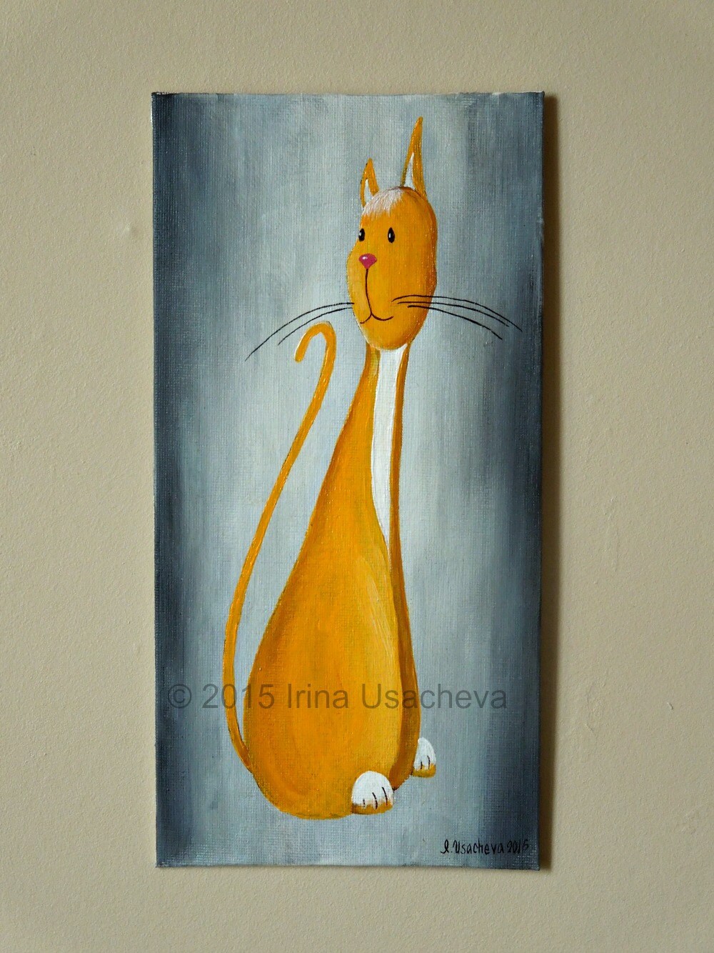 Original Cat Painting for Sale affable Cat, Acrylic Etsy