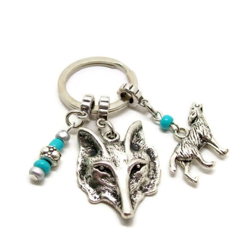 Wolf Keyring Wolf Keychain Wolf Charm Silver Wolf Etsy UK