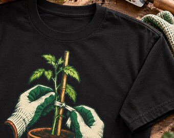 Potted Seedling with Garden Gloves Graphic Tee