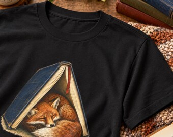 Sleeping Fox Beneath a Book Tent Graphic Tee
