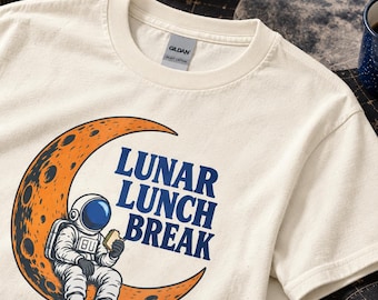 Astronaut Taking a Lunar Lunch Break Graphic Tee