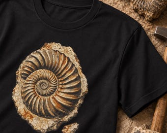 Spiral Ammonite Fossil Graphic Tee