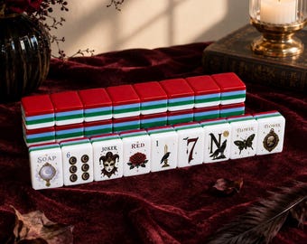 Gothic Halloween American Mahjong Set with Mat, Vintage Gothic Halloween American Mahjong, Dark Vintage Mahjong, Spooky Game Night Gift