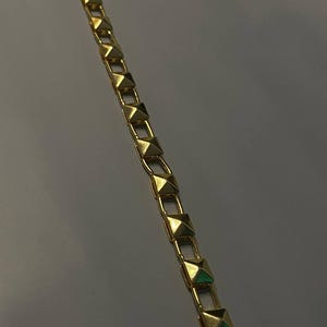 Valentino Gold Pyramid Style Rockstud Link Chain Necklace 40cm image 9